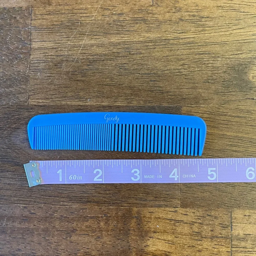 Vintage blue goody Plastic Hair Comb USA Wide Purse Pocket Unbreakable‎ NEW